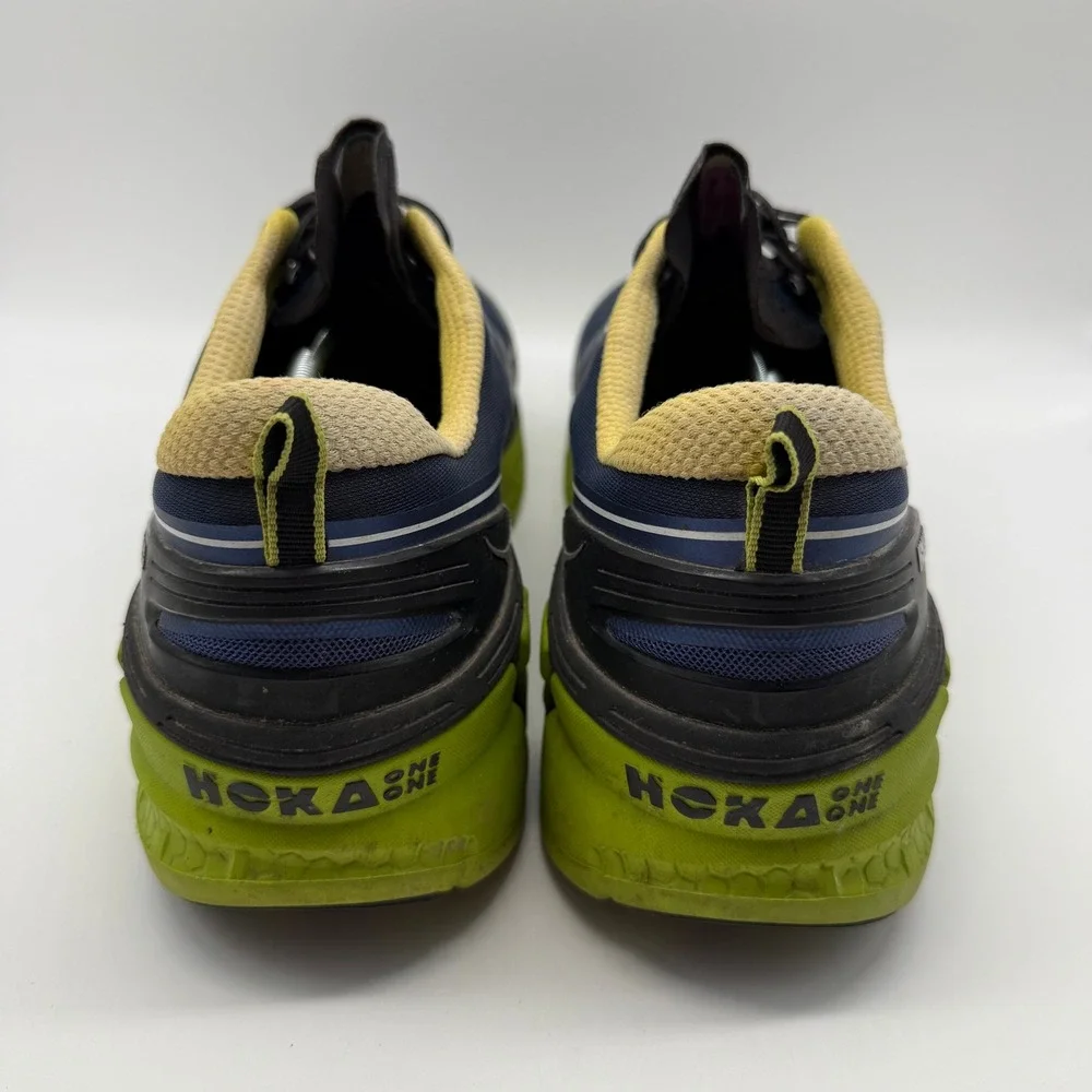 Hoka One One Conquest Running Shoes Blue Lime Green 30108 025 Mens 14